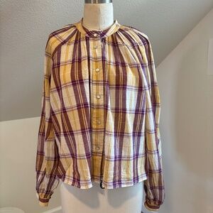 Isabel Etoile Marant Women's 40 M Blandine Checked Shirt - Honey Plaid